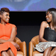 Co-Creator/Executive Producer/Writer/Actor Issa Rae (L) and Actor Yvonne Orji speak onstage at Insecure FYC at Television Academy on May 31, 2018 in Los Angeles, California.